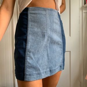 Modern Femme Denim Mini Skirt (FREE PEOPLE)